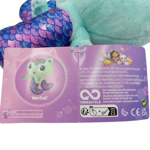 Gabbys Dollhouse MerCat Mermaid Plush Toy, DreamWorks, With Tags - Blue & Purple - Picture 4 of 10